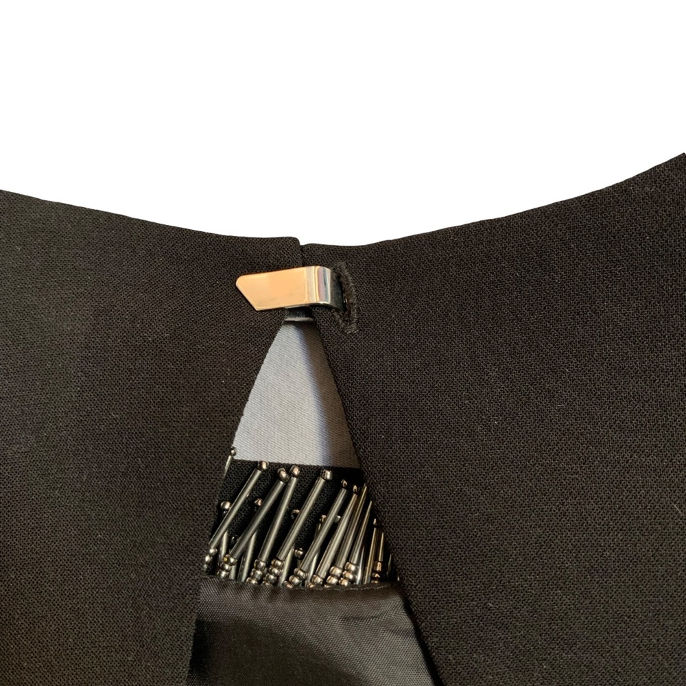 H&M Black Sleeveless Mini Dress with Beaded Neckline Accent - Picture 6 of 9